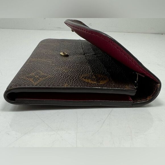 Louis Vuitton Brown Monogram Canvas Red Emilie Wallet - Picture 7 of 8